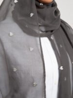 ⁦طرحه بوال طبقة القلوب رمادي⁩ - الصورة ⁦3⁩