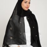 طرحة باقة الورد ليزر أسود