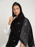 ⁦طرحة باقة الورد ليزر أسود⁩ - الصورة ⁦3⁩