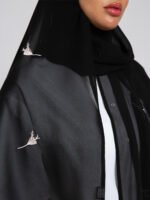 ⁦طرحة الزهرة الناعمة ليزر أسود⁩ - الصورة ⁦3⁩