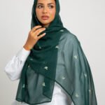 طرحه بوال طبقة ورود القلب أخضر غامق