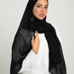 طرحة السماء اللامعه ليزر أسود