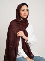 ⁦طرحه بوال طبقتين أوراق الخريف عودي⁩ - الصورة ⁦2⁩