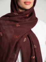 ⁦طرحه بوال طبقتين أوراق الخريف عودي⁩ - الصورة ⁦3⁩