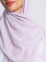 ⁦طرحة ورود صغيرة طبقتين - بنفسجي فاتح⁩ - الصورة ⁦3⁩