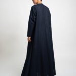 عباية نص كلوش بتلات ركامة كحلي