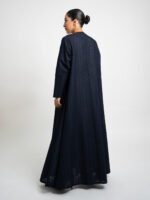 عباية نص كلوش بتلات ركامة كحلي