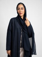 ⁦عباية نص كلوش بتلات ركامة كحلي⁩ - الصورة ⁦2⁩