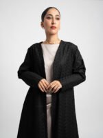 ⁦عباية نص كلوش بتلات ركامة أسود⁩ - الصورة ⁦8⁩