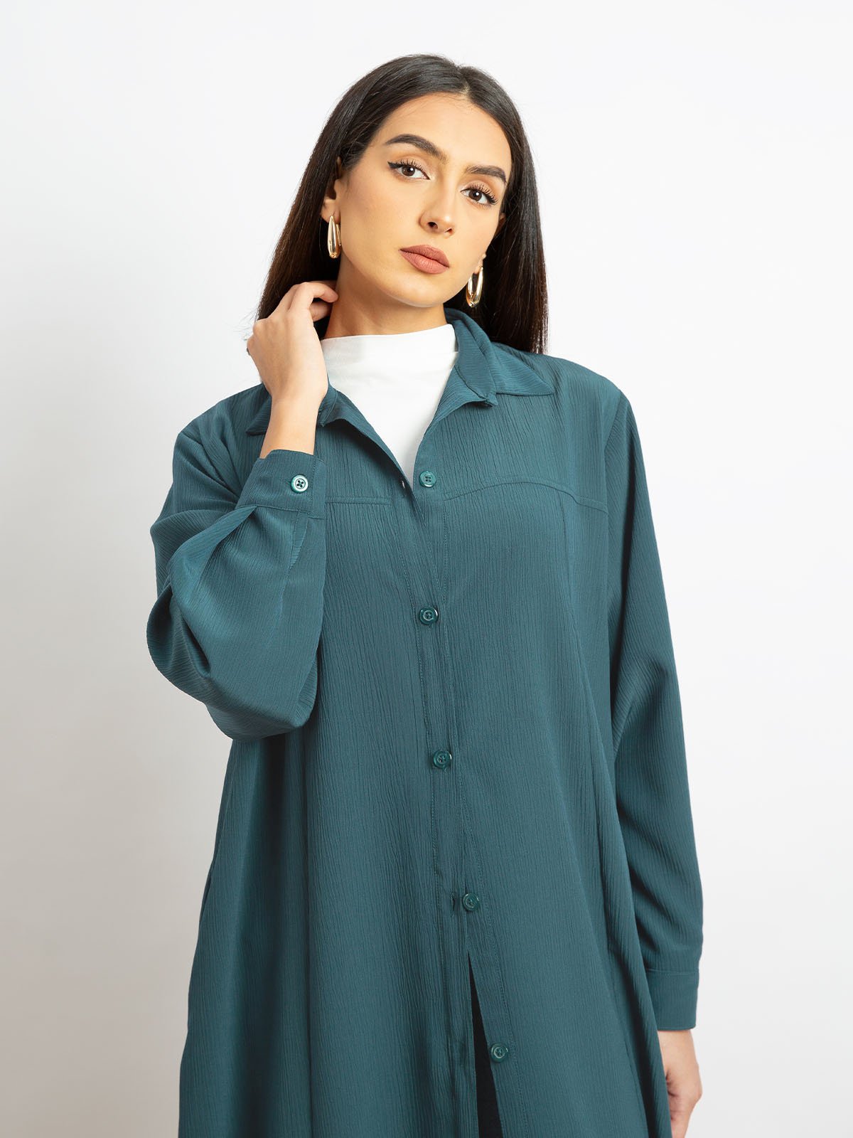 22901fw2512saplte-light-teal-shirt-abaya-shirt-regular-cut-closed-abaya-in-yoryu-fabric-2-base-1.jpg شيرت عباية بدون طرحة تيل فاتح - الصورة 1