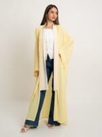 ⁦عباية فلوستايل أصفر كريمي⁩ - الصورة ⁦3⁩