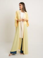 ⁦عباية فلوستايل أصفر كريمي⁩ - الصورة ⁦4⁩