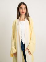 ⁦عباية فلوستايل أصفر كريمي⁩ - الصورة ⁦5⁩