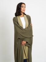 ⁦عباية فلوستايل درجات الزيتي⁩ - الصورة ⁦4⁩