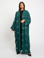 ⁦عباية واسعة رشة الورد أخضر⁩ - الصورة ⁦2⁩