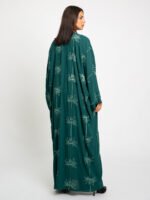 ⁦عباية واسعة رشة الورد أخضر⁩ - الصورة ⁦4⁩