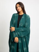 ⁦عباية واسعة رشة الورد أخضر⁩ - الصورة ⁦6⁩