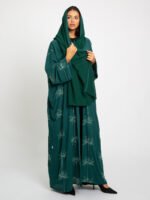 ⁦عباية واسعة رشة الورد أخضر⁩ - الصورة ⁦7⁩