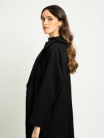 ⁦عباية بدون طرحة سوت أسود مخطط⁩ - الصورة ⁦3⁩