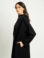 ⁦عباية بدون طرحة سوت أسود مخطط⁩ - الصورة ⁦4⁩