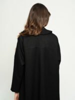 ⁦عباية بدون طرحة سوت أسود مخطط⁩ - الصورة ⁦5⁩