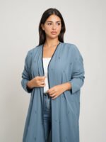 ⁦عباية واسعة بكم ضيق ألماس أزرق⁩ - الصورة ⁦6⁩