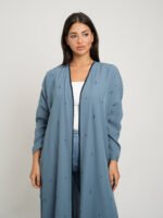 ⁦عباية واسعة بكم ضيق ألماس أزرق⁩ - الصورة ⁦7⁩