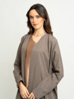 ⁦عباية بدون طرحة نص بشت رمادي⁩ - الصورة ⁦4⁩