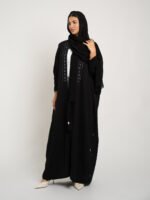 ⁦عباية نص بشت النجوم اللامعة أسود⁩ - الصورة ⁦8⁩