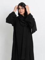 ⁦عباية نص كلوش مقفلة أسود⁩ - الصورة ⁦5⁩