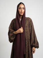 ⁦عباية نص كلوش نغم الخريف بني⁩ - الصورة ⁦2⁩