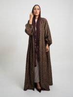 ⁦عباية نص كلوش نغم الخريف بني⁩ - الصورة ⁦5⁩