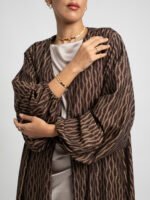 ⁦عباية نص كلوش نغم الخريف بني⁩ - الصورة ⁦6⁩