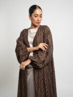 ⁦عباية نص كلوش نغم الخريف بني⁩ - الصورة ⁦7⁩