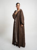 ⁦عباية نص كلوش نغم الخريف بني⁩ - الصورة ⁦8⁩