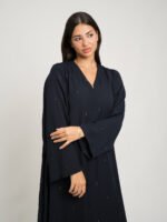 ⁦عباية نص كلوش مقفلة ألماس كحلي⁩ - الصورة ⁦5⁩