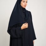 عباية نص كلوش مقفلة ألماس كحلي