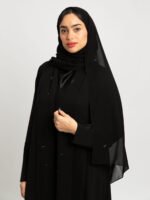 ⁦عباية نص كلوش ليالي نجد بكولة أسود⁩ - الصورة ⁦8⁩