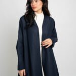 عباية نص كلوش كتان كحلي