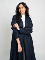 ⁦عباية نص كلوش كتان كحلي⁩ - الصورة ⁦5⁩