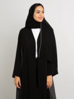 ⁦عباية نص كلوش برنسيس أسود ورمادي⁩ - الصورة ⁦8⁩