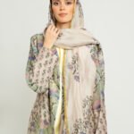 عباية نص كلوش زهور الشمس أخضر