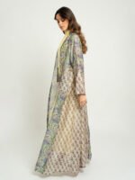 ⁦عباية نص كلوش زهور الشمس أخضر⁩ - الصورة ⁦3⁩