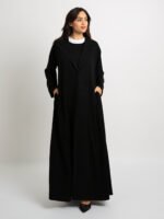 ⁦عباية نص كلوش سوت لف أسود⁩ - الصورة ⁦3⁩