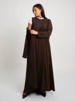 ⁦عباية نص كلوش سوت لف بني⁩ - الصورة ⁦2⁩