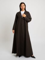 ⁦عباية نص كلوش سوت بني⁩ - الصورة ⁦2⁩