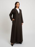 ⁦عباية نص كلوش سوت بني⁩ - الصورة ⁦3⁩