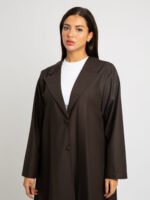 ⁦عباية نص كلوش سوت بني⁩ - الصورة ⁦4⁩