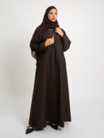 ⁦عباية نص كلوش سوت بني⁩ - الصورة ⁦6⁩