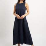 فستان طويل بدون أكمام كحلي